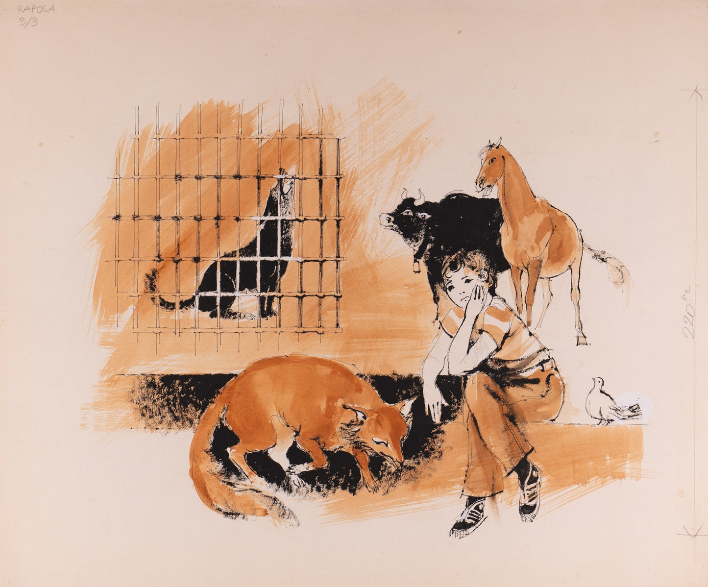A wolf in a cage