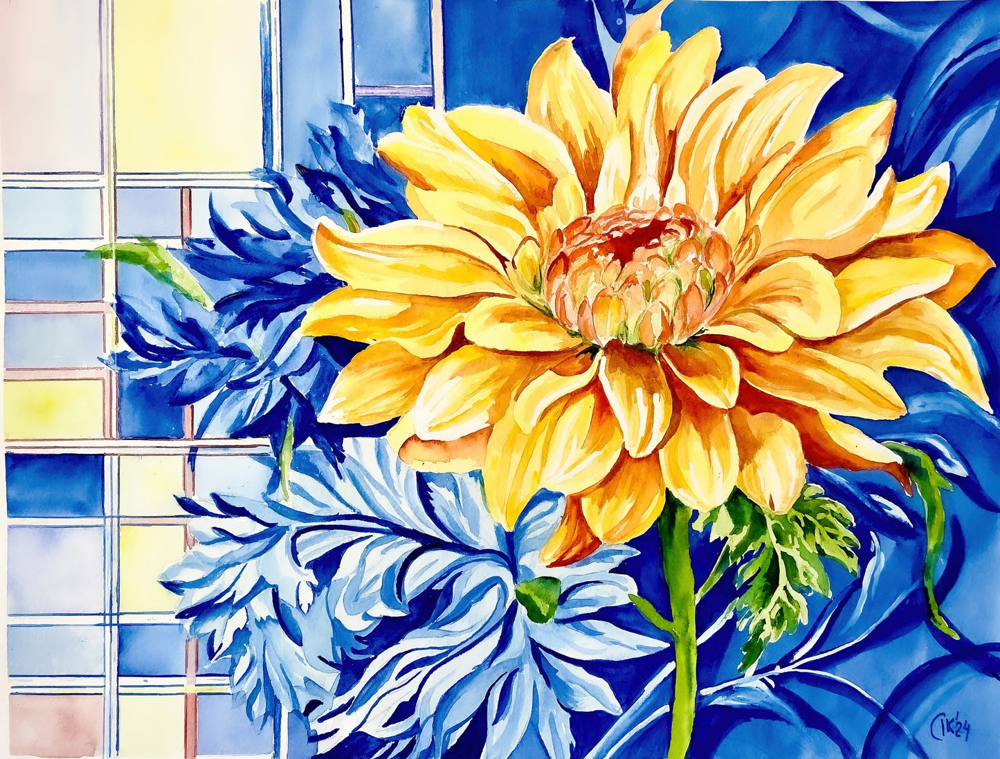 Yellow Chrysanthemum Floral Heritage