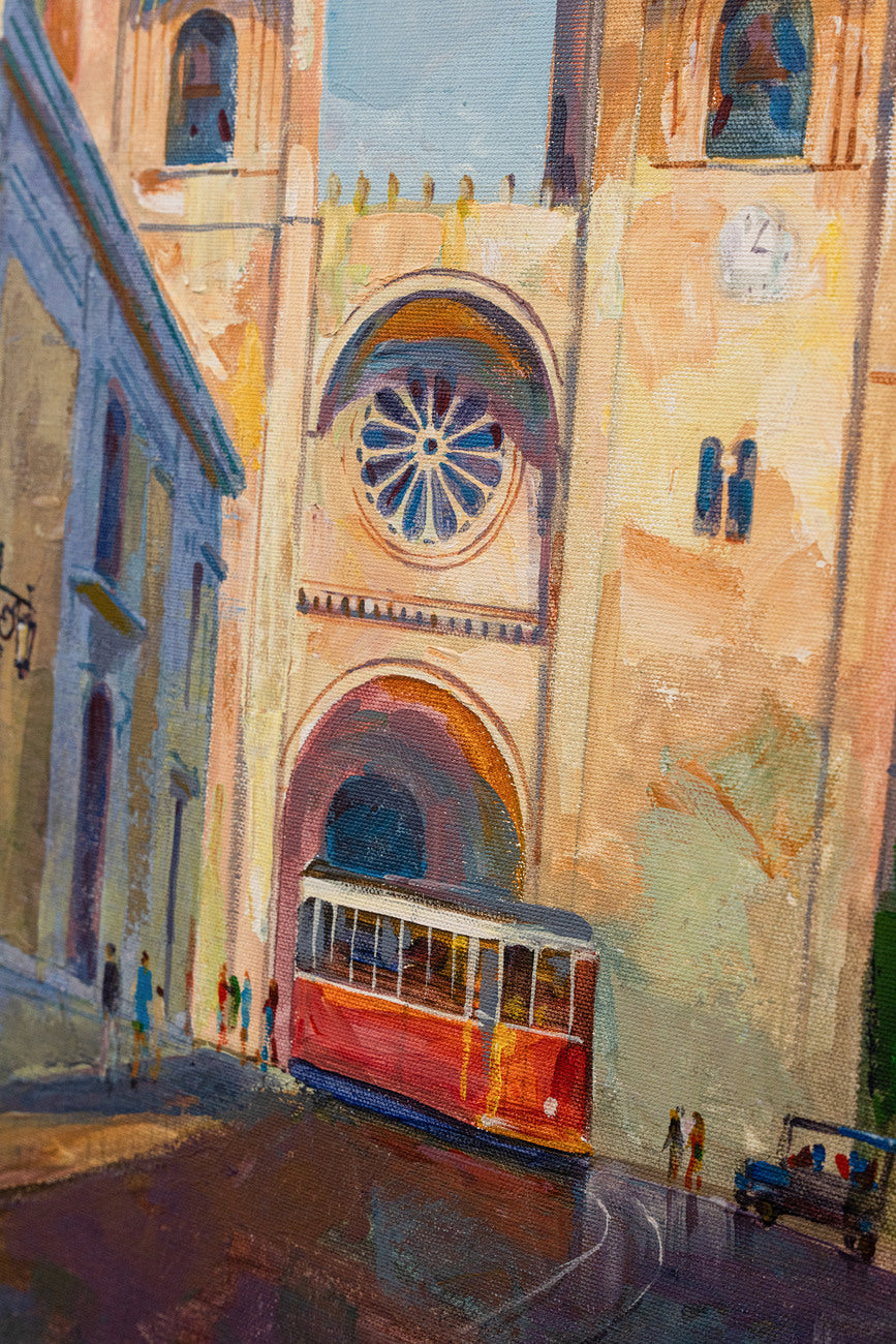 Red Train at Lisbon Cathedral
