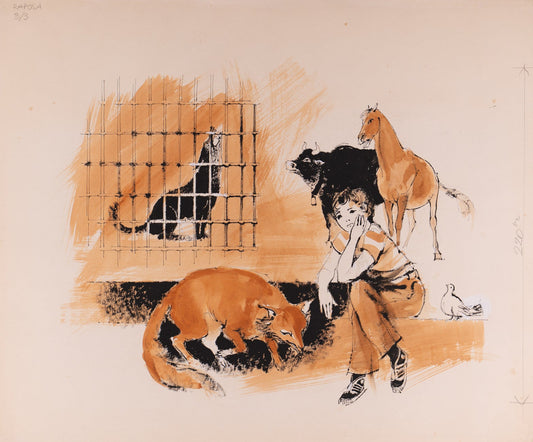 A wolf in a cage