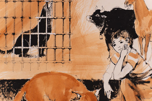A wolf in a cage